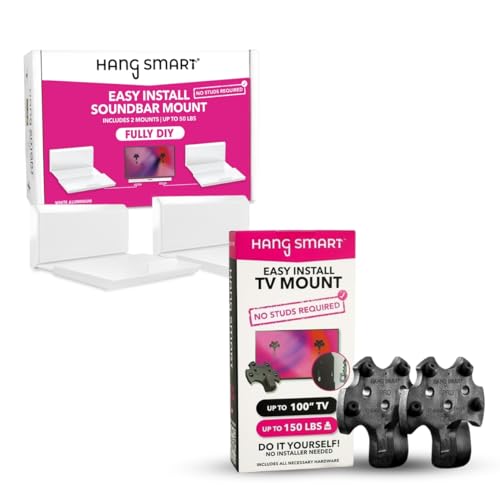 HangSmart TV & SoundBar Mount Bundle – No Stud Easy