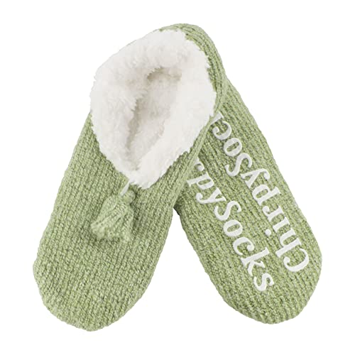 BambooMN Adult Women Super Soft Warm Cozy Fancy Yarn Slippers Non-Slip Lined Socks, Indoor Comfy House Slippers