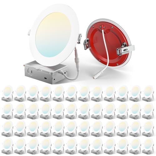 Amico 48 Pack 6 Inch Fire Rated LED Recessed Light, 2 HR Fire Rating, 5CCT by Amico - Used condition - US$503.49