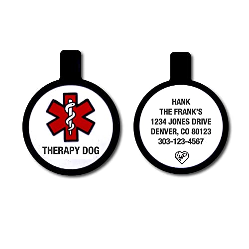 LYP Therapy Dog Dog ID Tag,Quiet, Silicone, Soundless & Personalized Pet Tag, Medical Dog ID Tag â€“ Deep Engraved Silicone â€“ Double Sided and Engraving Will Last - Pet ID Tags, Dog Tags (Therapy Dog)