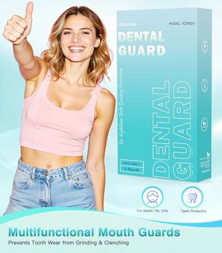 Image of Anti Grinding Guard, Night Guards for Teeth Grinding with 2 x 5X Mirror Case, Spearmint Green, 4 Pack /Small Size