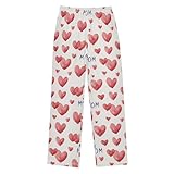 Yuiboo Mom Heart Pajama Lounge Pants Soft Sweatpants Indoor With 2 Pockets 11-12Y