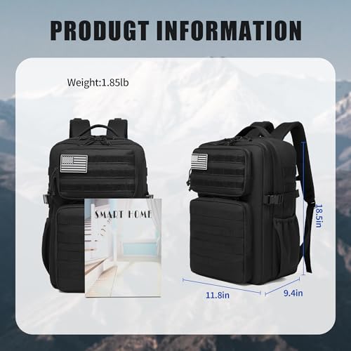 Image of Military Tactical Backpack for Men Waterproof Daypack 3 Day Assault Pack Molle Bag with Water Bottle Holder