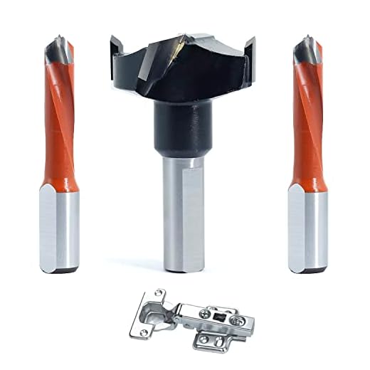 Akylin 3 Pcs 10mm Shank Hinge Boring Set, Solid Carbide Tipped