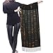YAGEZI Ancient Egyptian Hieroglyph Soft Ladies' Scarves In Winter,Fashionable Long Shawl Scarves., Black