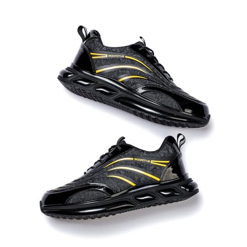 Letuwj Microfiber leather industrial construction shoes anti-smash anti-puncture safety shoes Breathable Yellow 11