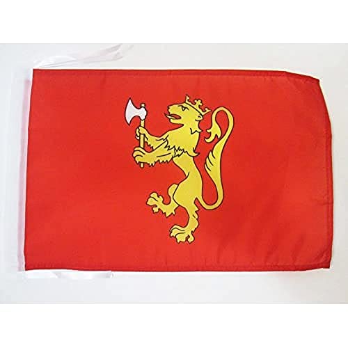 AZ FLAG, Royal Standard of Norway Flag, 18'' x 12'', 100% Polyester Norwegian Kingdom Small Banner with Two Cords