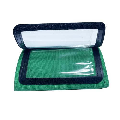 DD QB Playbook Wristband Youth and Adult Size - Black Football Quarterback Play Wristbands - Wrist Coach for All Sports with 3 Compartments (Green, Youth, Pack of 1)