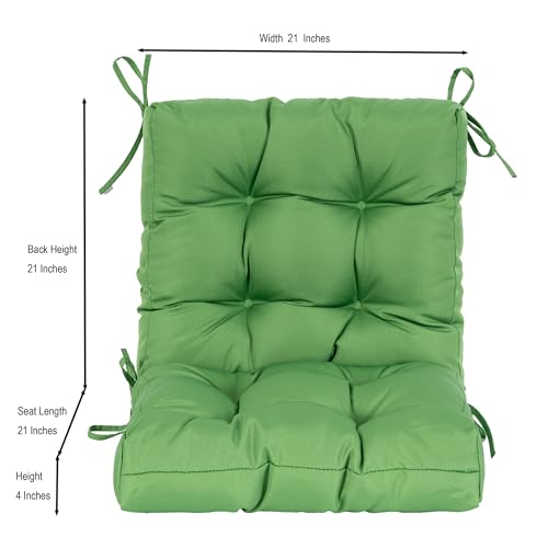 Image of QILLOWAY Outdoor Chair Cushion for Patio Furniture, Waterproof Patio Cushions with Ties, Fade Resistant Replacement Pads for Outdoor Rocking Chairs,Green