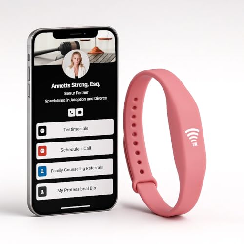 Digital Business Card Bracelet, Tap to Share Bracelet, Medical Alert Bracelet, Fundraising Bracelets, Networking Bracelet, Compatible with iPhone and Android