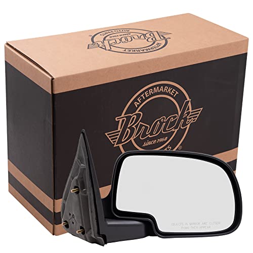 Brock Replacement Passenger Manual Side Door Mirror Compatible with 99-06 Silverado Sierra New Body Style Pickup Truck 25876715