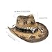 Cowboy Hats for Women Straw Cowboy Hat Wide Brim Western Straw Beach Sun Hat Cap Breathable Western Jazz Hat Fashion Cowboy Hat for Men Women Dress Dark Coffee