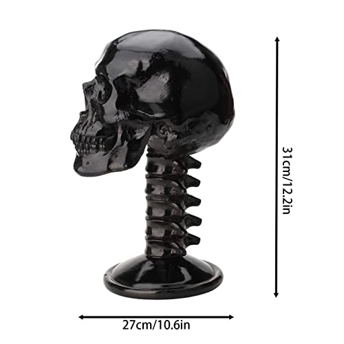 Totenkopf-Helmhalter, Totenkopf-Form, Ständer mit Wirbelsäule, Schreibtisch-Ornament, für Helme, Hüte, Brillen