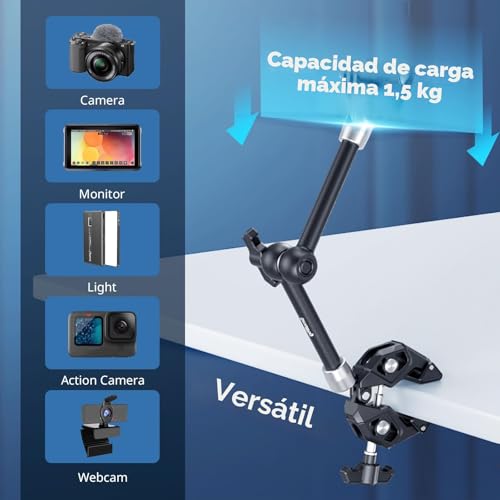 Brazo mágico con abrazadera Super Clamp para evitar caídas de monitor 5
