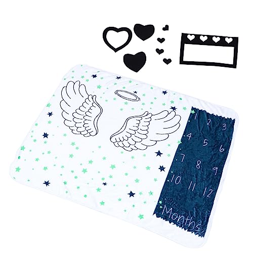 BESTonZON Babydecke Set Monatsfotodecke Babyanhänger Schmusetuch Für Neugeborene Souvenirgeschenk Zur Babyparty