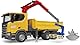 bruder 03551 - Scania Super 560R Baustellen LKW mit Kran & 2 Paletten - 1:16 Fahrzeuge, Baufahrzeug, Kranwagen, Lastwagen, Spielzeug ab 4 Jahre