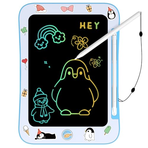 Genialba LCD Writing Tablet for Kids, Colorful Screen Drawing Board for 3-7 Year Old Boys & Girls - Educational Toys for Birthday & Christmas (Penguin)