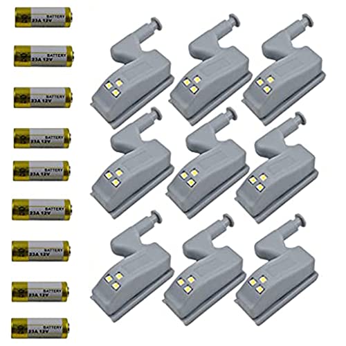 LiXiongBao 9 Pack Hinge LED Sensor Light -Smart Touch Induction Cabinet Light for Kitchen Cabinet Cupboard Closet Night Lights Living Room/Bedroom/Wardrobe Night Lights
