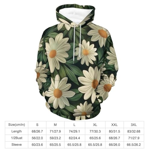 Pullover marguerite blanche coupe confortable pour affronter le froid S - 3