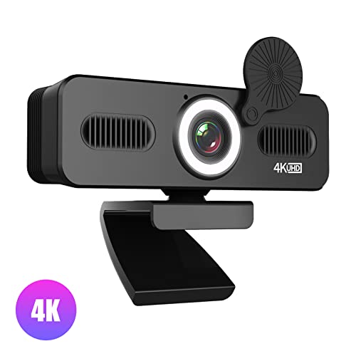 Kiboule 2160P HD Webcam Webcam de computador com microfone USB PC Web Câmera de ângulo amplo de 120