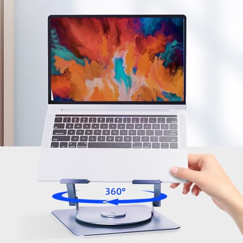 Support ordinateur portable rotatif 360 en aluminium argenté relevable - 2
