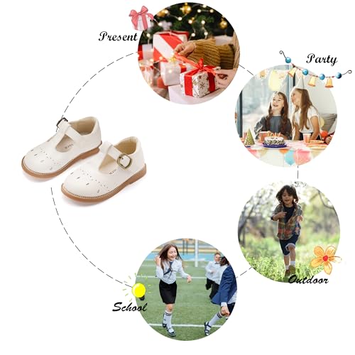 Image of Felix & Flora Toddler Girl Mary Jane Dress Shoes - School Oxford Flats for Girl Party Shoes.