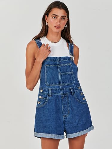 ANRABESS Overalls for Women Denim Shorts Overalls 2026 Summer Casual Loose Fit Adjustable Rompers Jean jumpsuit Bib Shortalls