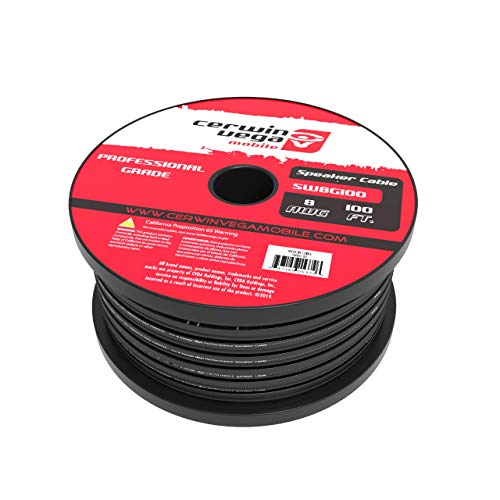 Cerwin Vega SW8G100 100 Ft. Tinned OFC US Spec 8 Guage Frost Black w/Red Edge on Square Side Speaker Wire