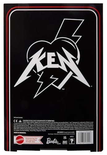 Barbie The Movie Ken Collectible Doll Dressed In Large Faux Fur Coat And Black Fringe Vest With Bandana, HRF31