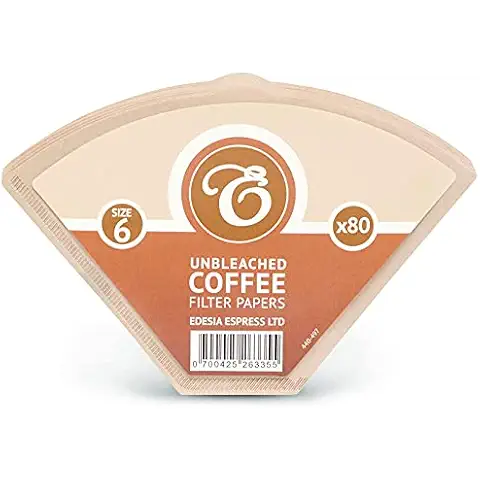 80 Size 6 Brown Coffee Filter Paper Cones by EDESIA ESPRESS Cover