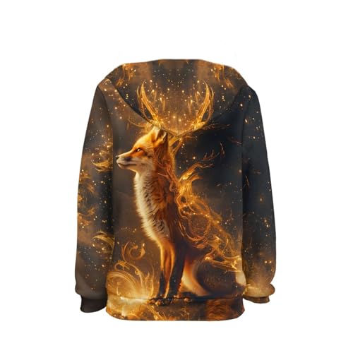 Image of GLUDEAR Teen Boys Girls Novelty Animal Galaxy Hoodies Sweatshirts Pullover