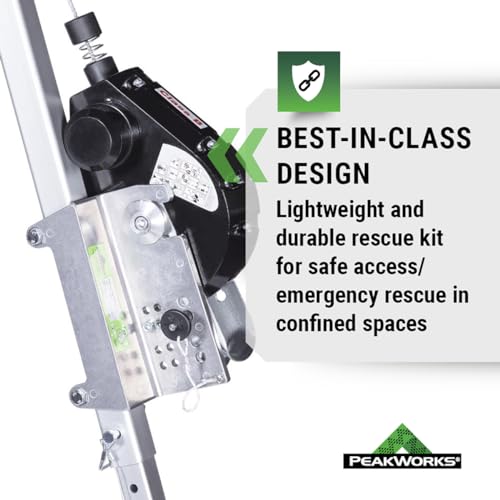 Image of Peakworks Confined Space Kit - For Safe Access & Rescue - Includes Tripod, Self-Retracting Lifeline & Bag - OSHA & ANSI Compliant Fall Protection - 60 ft SRL