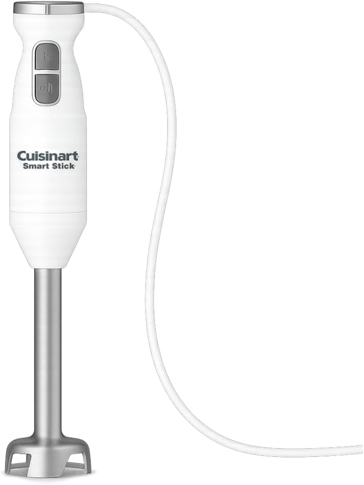 Smart Stick Two-Speed Hand Blender, Powerful Immersion Blender with 300-Watt Motor Blends Shakes, Smoothies, Puree, Baby Food, Soups & Sauces, CSB-175P1, White