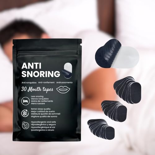 Parches Anti Ronquidos para la boca, 30 Unidades, Mejora la Calidad del Sueño, Evita Apnea Nocturna, Insomnio, No volverás a Roncar, Hipoalergénico (no irrita la piel) y Seguro