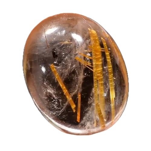 Quartz rutile doré naturel cabochon ovale 16x12mm pour création de bijoux