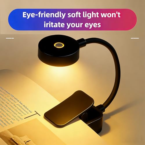 Image of 4 Pack Book Light for Reading in Bed，3 Color Temperature Reading Light，Adjustable Brightness，Clip on to Book for Reading at Night