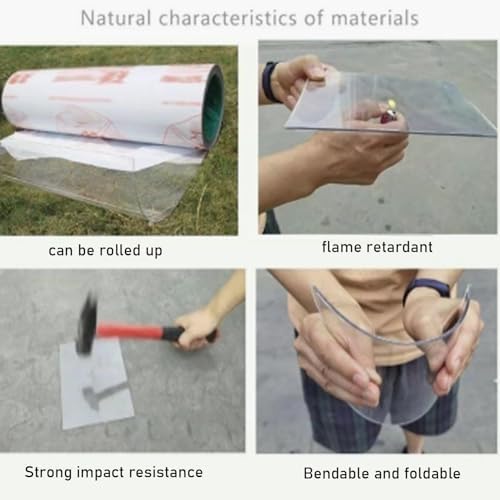 C Polycarte UV-Resistant Roofing Sheets, Durable Acrylic Canopy for Greenhouse & Shed, Easy-Cut Rainproof Roof Cladding (4 x 13.1ft) - Weatherproof Outdoor Cover