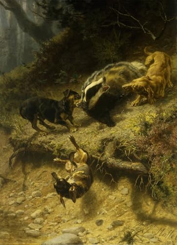 Impression dart teckels sur un blaireau oeuvre haut de gamme