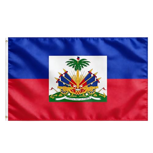 VELIFFCO Haiti Flag Flag of Haiti 3x5 Ft - Polyester Lightweight Flags with 2 Brass Grommets for Haitian Party Decorations Sports Events Decorations