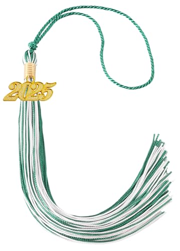Image of Graduation Tassel 2025, Green and White Tassel 2025