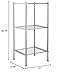 Organize It All 3 Tier Chrome Freestanding Bathroom Storage Shelf , 12.25 x 13 x 29.75 in