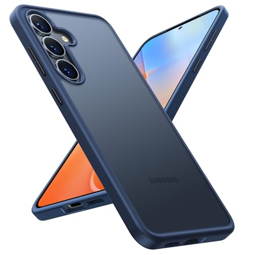 TORRAS Guardian Shockproof for Samsung Galaxy S25 Case, [12FT Military Grade Drop] Thin & Soft Touch for Samsung S25 Case, Translucent Matte Protective Slim Case for Samsung S25, Blue