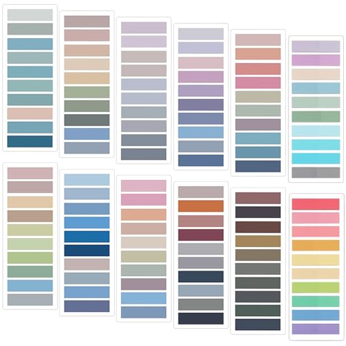 GWEOR 2400 Pezzi Segnapagina Adesivi,12 Stili Colorati,Scrivibili Sticky Notes,per File