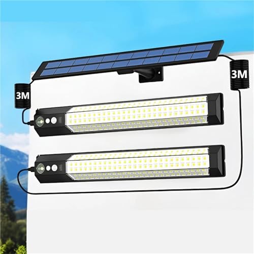Luz solar con sensor exterior de 158 LED potente foco de pared inalámbrico para camping