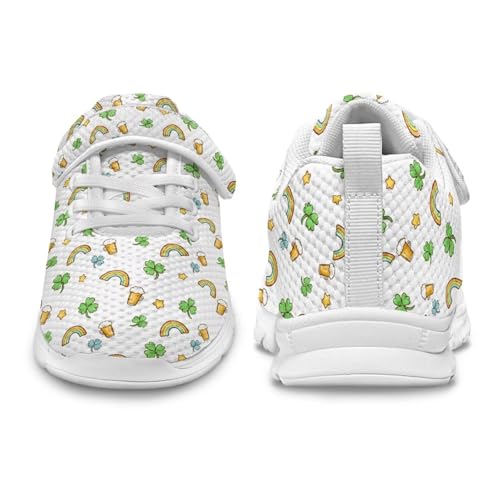 Casual House Shoes Lightweight Anti-Skid Sneakers Boys Girls Breathable Single Buckle Mesh Shoes for Athletic US 11-15 White Sole3