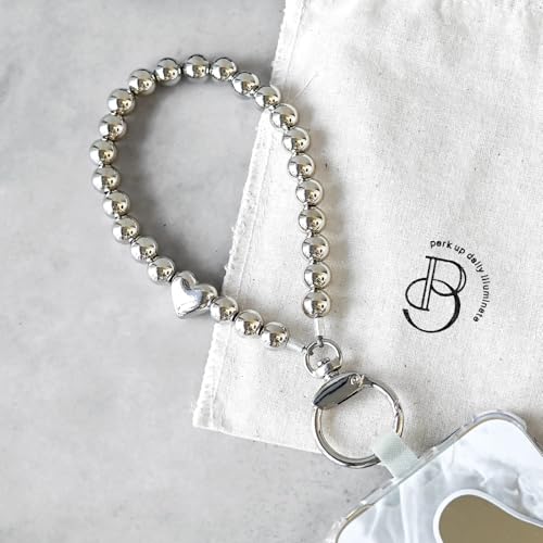 [pudi]スマホストラップ ハンドストラップ ビーズストラップ パール ゴールド 韓国 スマホ ストラップ 手首 スマホチャーム ストラップホルダー付 日本製 (PUD034)