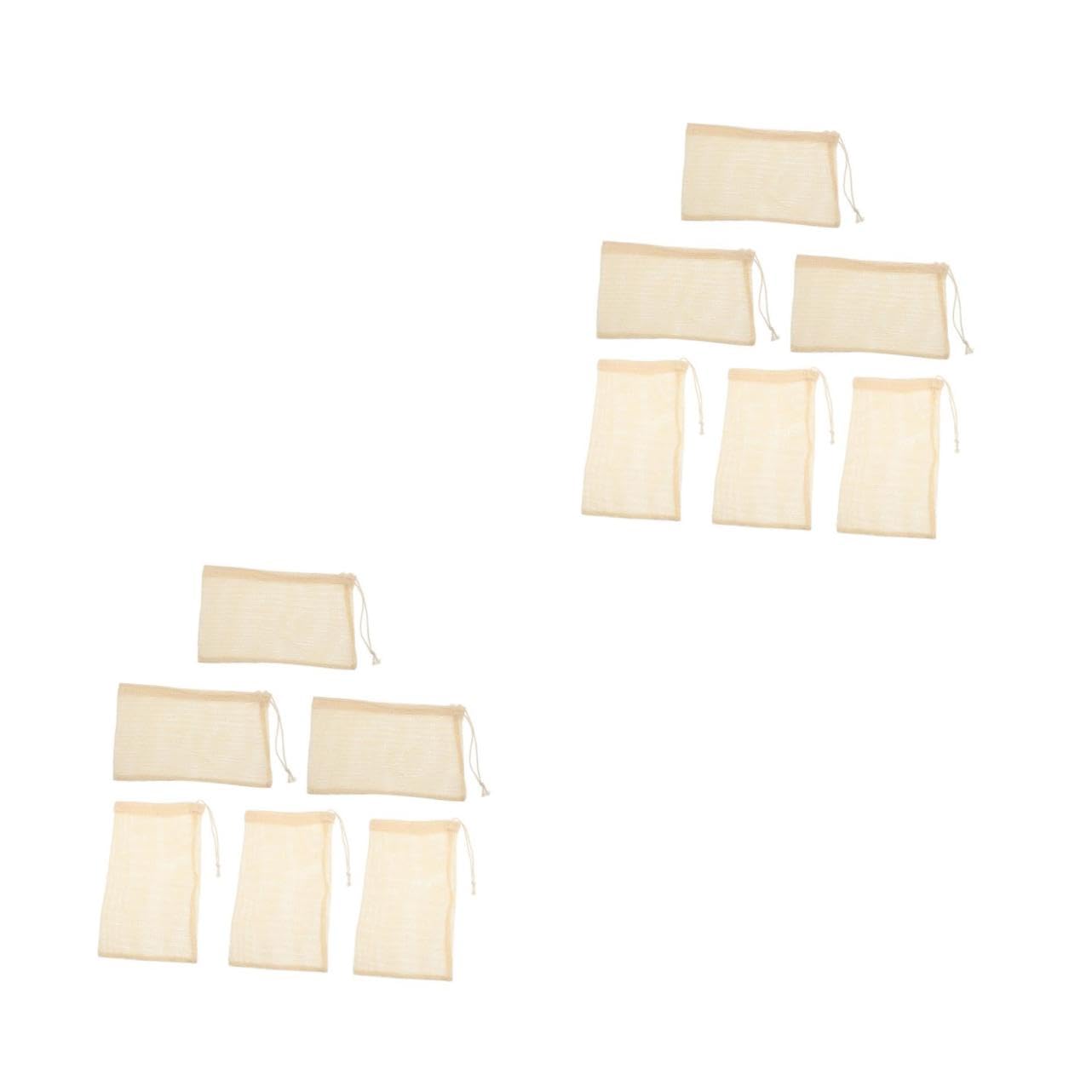 PRETYZOOM 2 Series Bolsa De Malla con Cordón para Frutas Bolsas De Mano Organizador De Lino Manteles para Mesa De Comedor Bolsa De Malla para Comestibles Bolsas 6 Piezas x 2