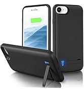 Gladgogo Batterij Case voor iPhone 13 Pro Max/12 Pro Max, [6800mAh] Draagbare Oplaadcase met Kickstand, Carplay Ondersteunde Oplader Case voor Apple 13 Pro Max (6.7 inch) Zwart