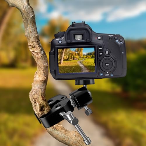 DesertBoy Stativ Klemme, Kamera Klemme, Super Clamp, Magic Arm Clamp mit 1/4 und 3/8 Gewindeclips, Mini Stativkopf Kugelkopf, für Kameras, Flash Light, Stativ