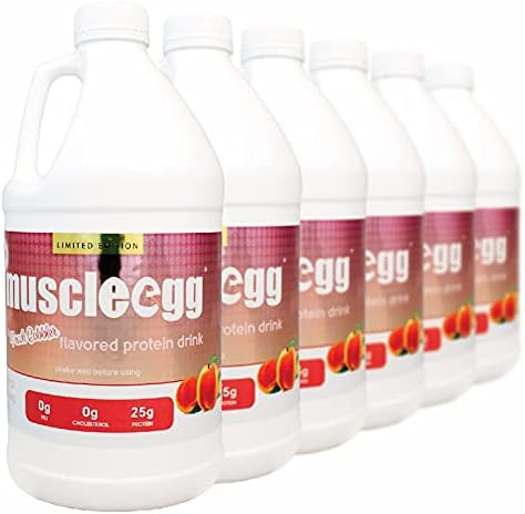 6 Half-Gallons Peach Cobbler MuscleEgg Liquid Egg Whites (Cage-Free)